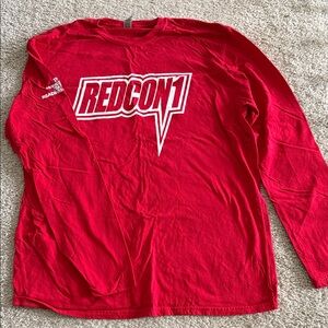 Gildan Red Long Sleeve Tee with Graphic